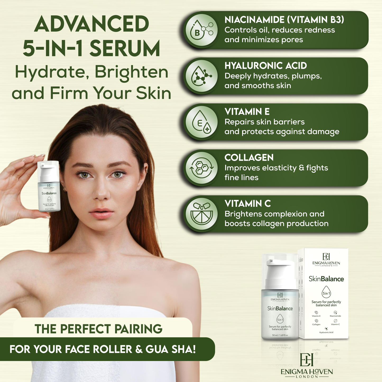 Jade Premium Roller & Gua Sha by EH London