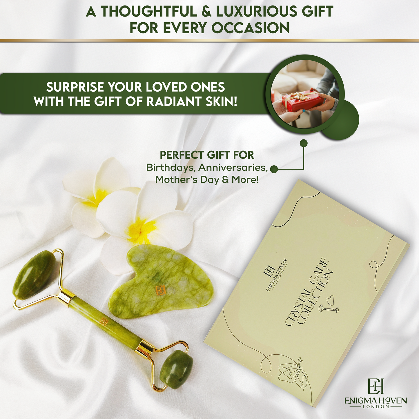 Premium Jade Roller & Gua Sha Set – 5-in-1 Skin Serum, Anti-Aging Glow Facial Massager, Luxury Skincare Gift for Women & Men (with Hyaluronic Acid + Vitamin C + Niacinamide)