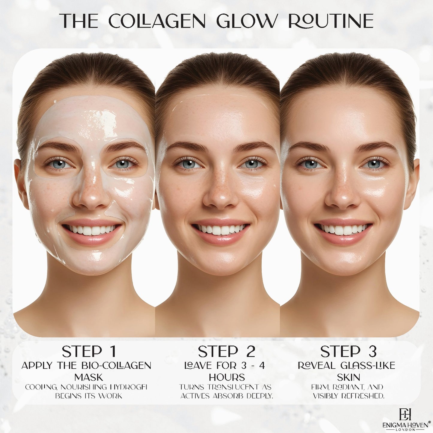 Bio Collagen Face Mask – Natural Carrageenan Hydrogel, Deep Moisture, Anti-Aging, Pore-Minimizing, Firming, Glow & Elasticity Boost - Niacinamide Hyaluronic Acid (5 Masks)